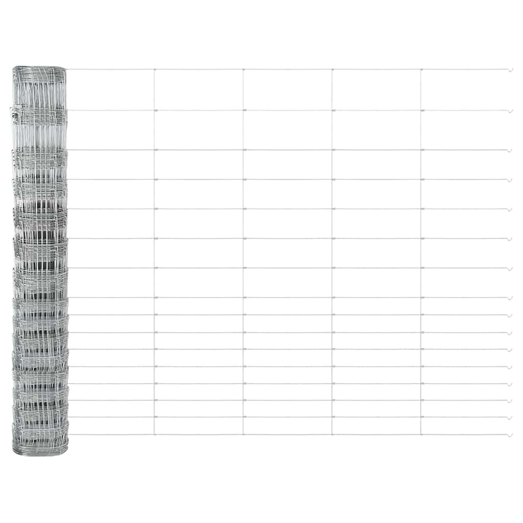 Wildzaun Silber 50 x 1,2 m Verzinkter Stahl